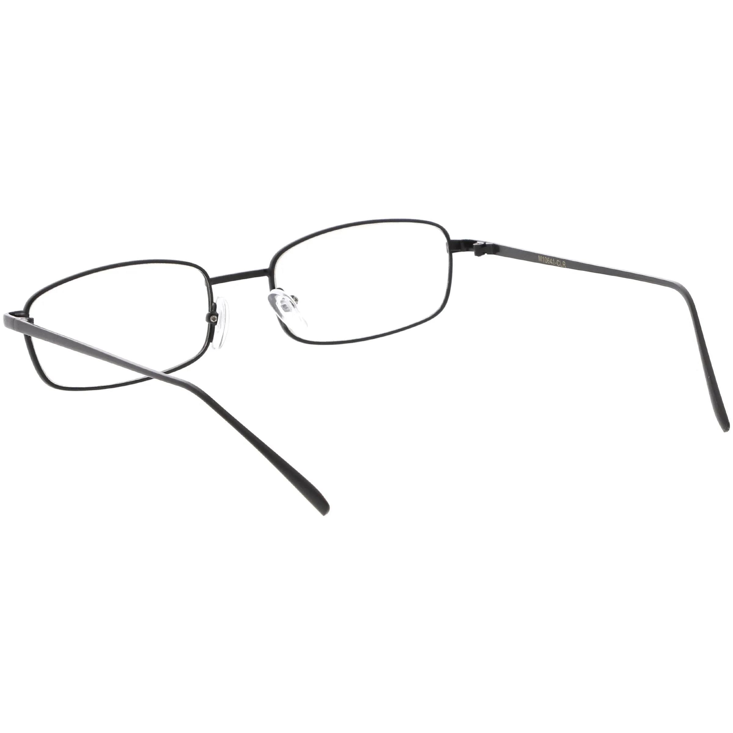 Classic Vintage Inspired Rectangle Flat Clear Lens Glasses