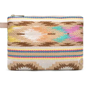 Clutch with beautiful print / 16150 - Sand