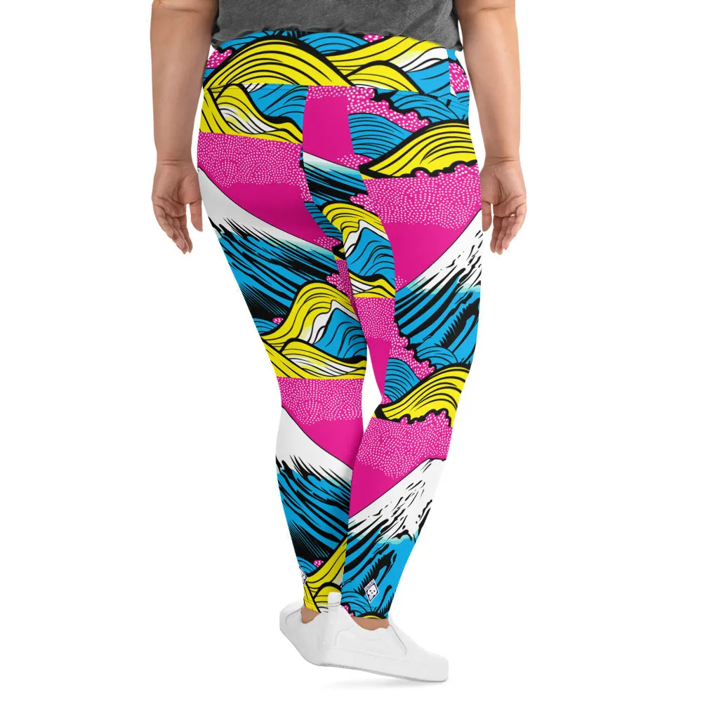 Colorful and Vibrant Roy Lichtenstein Mt Fuji Yoga Plus Sized Pants for Women 001