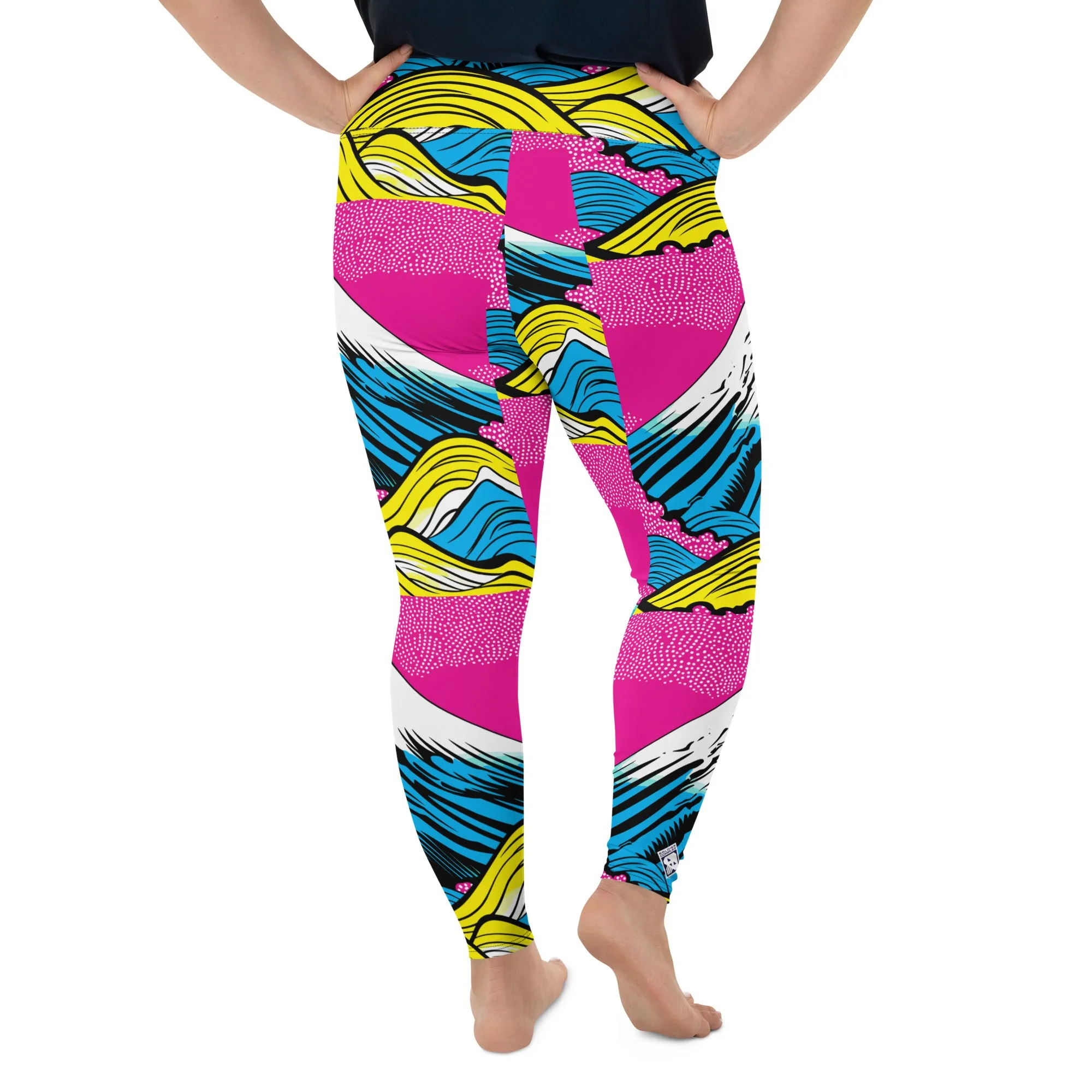 Colorful and Vibrant Roy Lichtenstein Mt Fuji Yoga Plus Sized Pants for Women 001