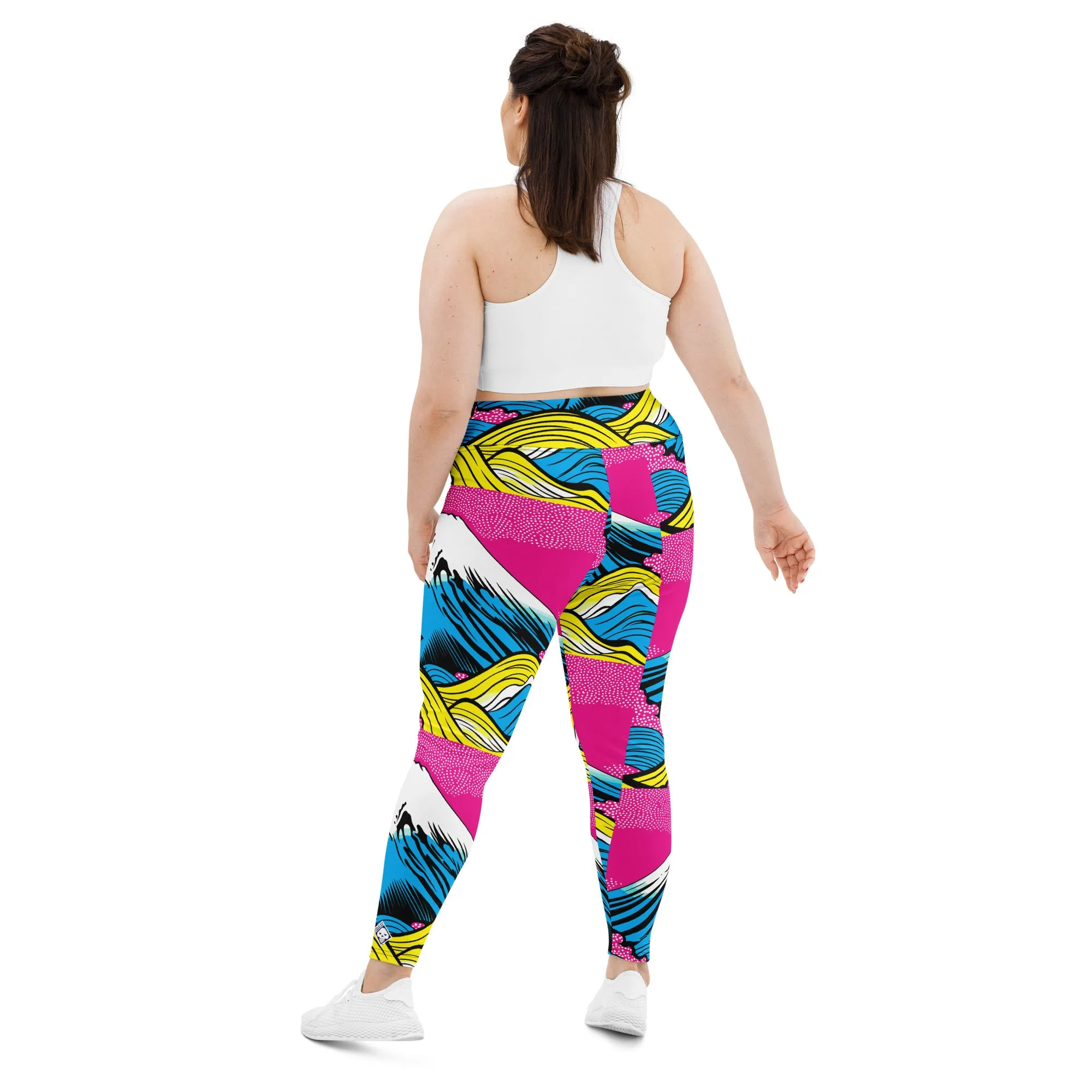 Colorful and Vibrant Roy Lichtenstein Mt Fuji Yoga Plus Sized Pants for Women 001