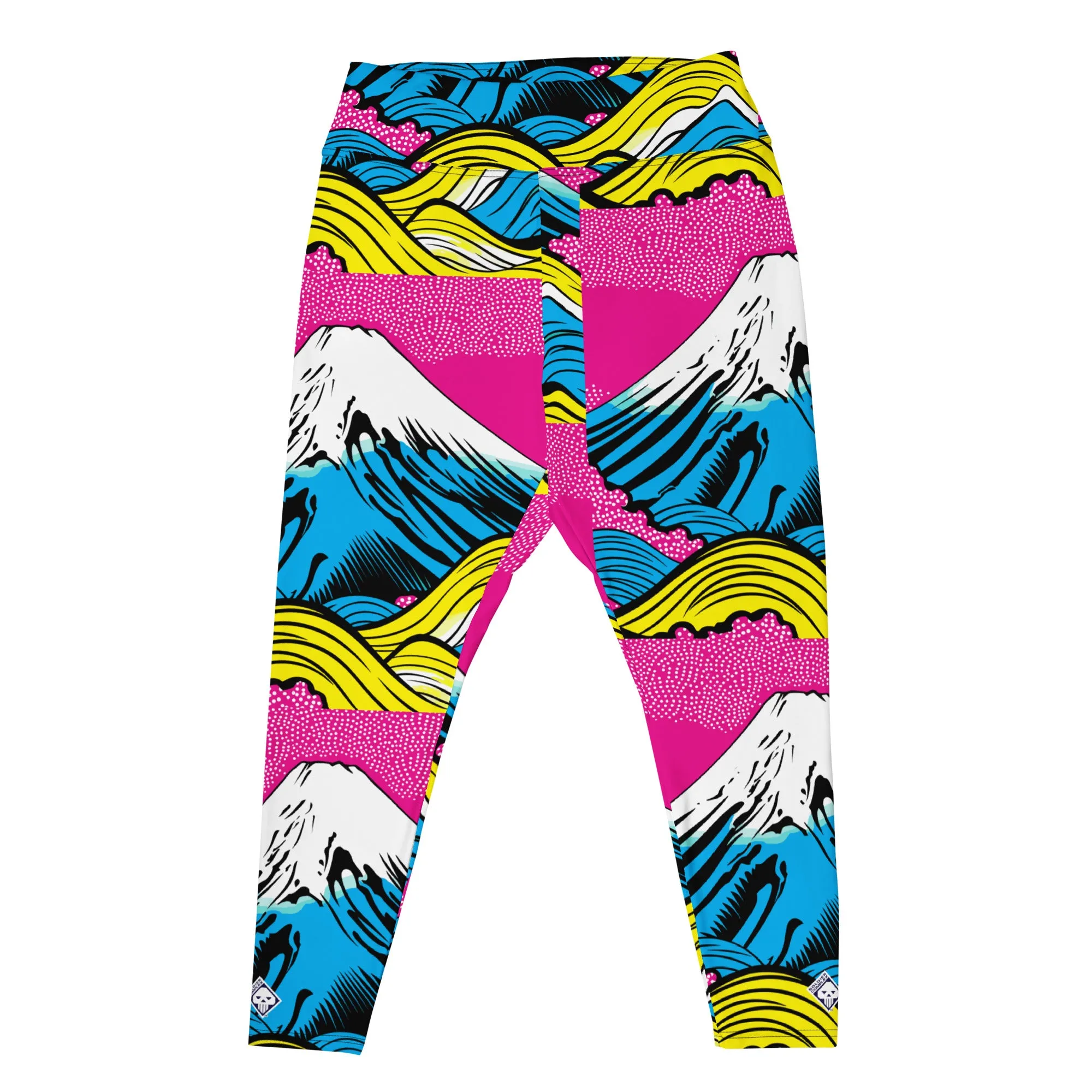 Colorful and Vibrant Roy Lichtenstein Mt Fuji Yoga Plus Sized Pants for Women 001