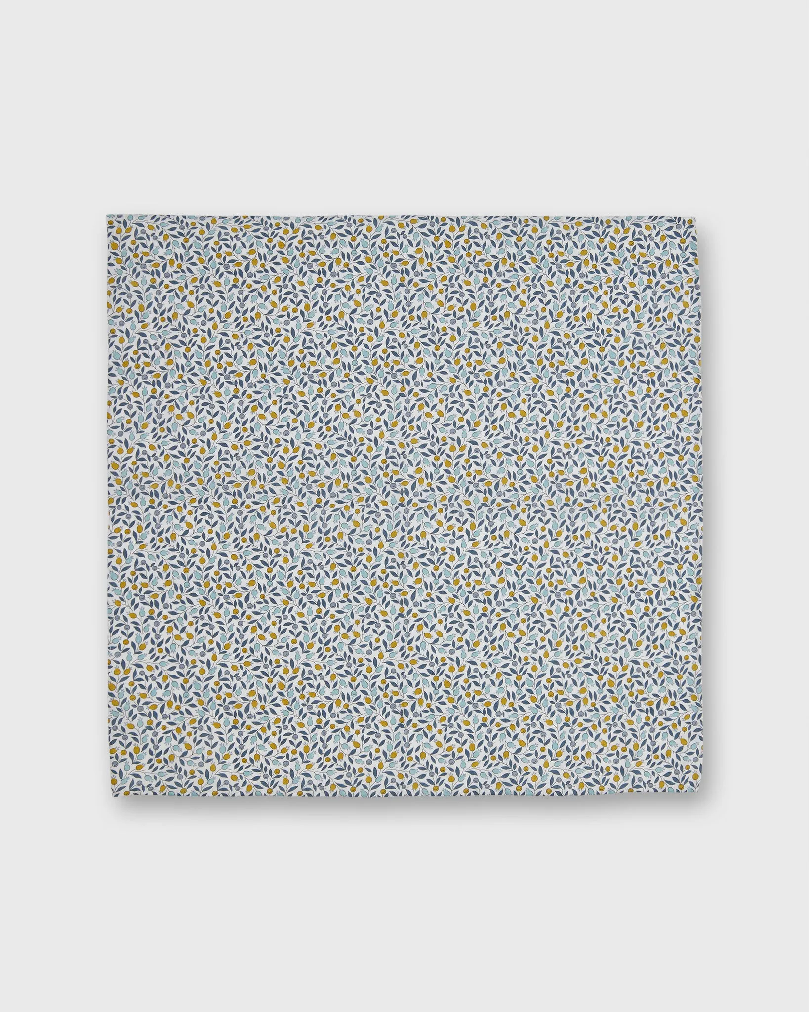 Cotton Print Pocket Square in Blue/Yellow Floriana Liberty Fabric