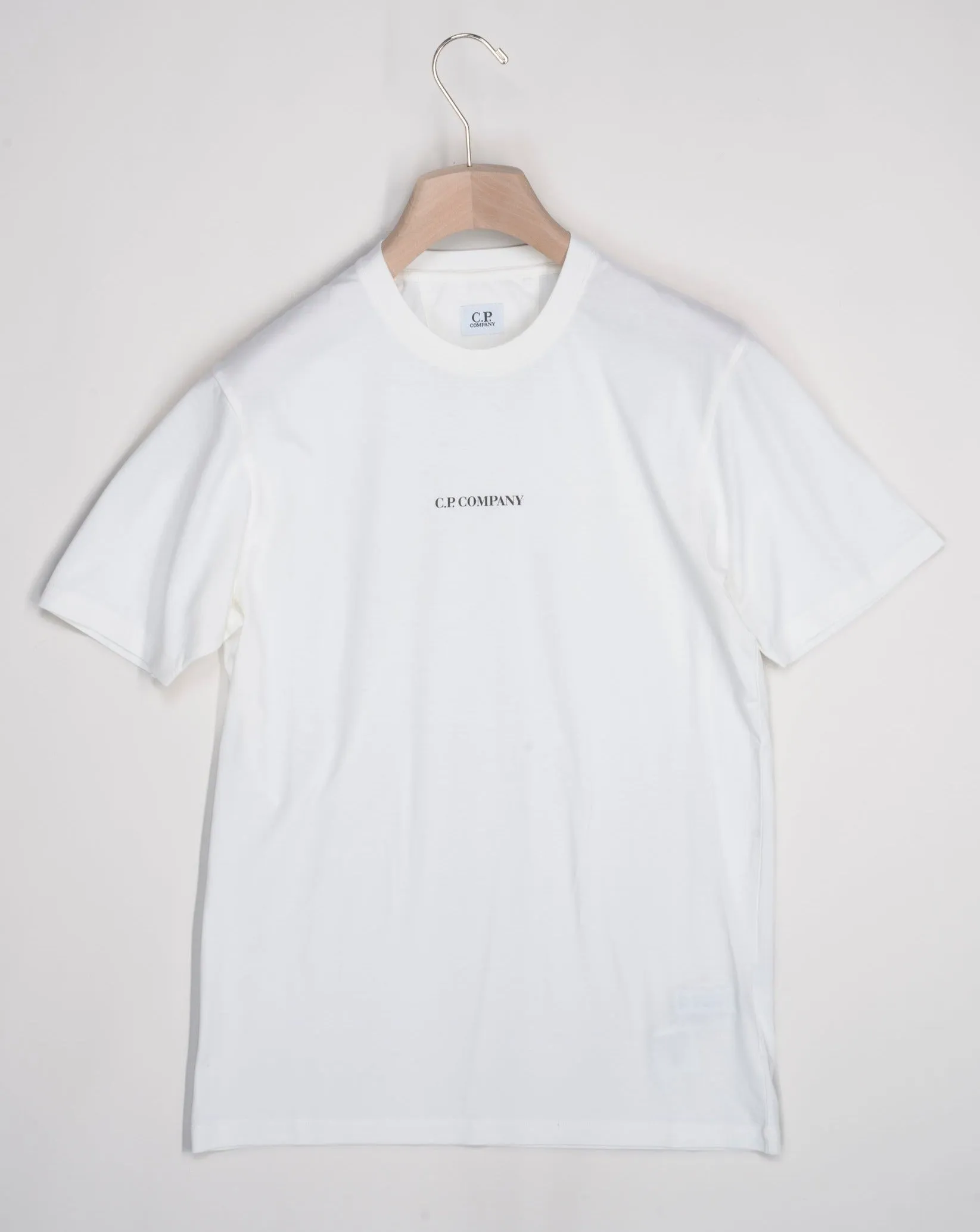 C.P. Company 30/1 Jersey Central Logo T-Shirt / Gauze White