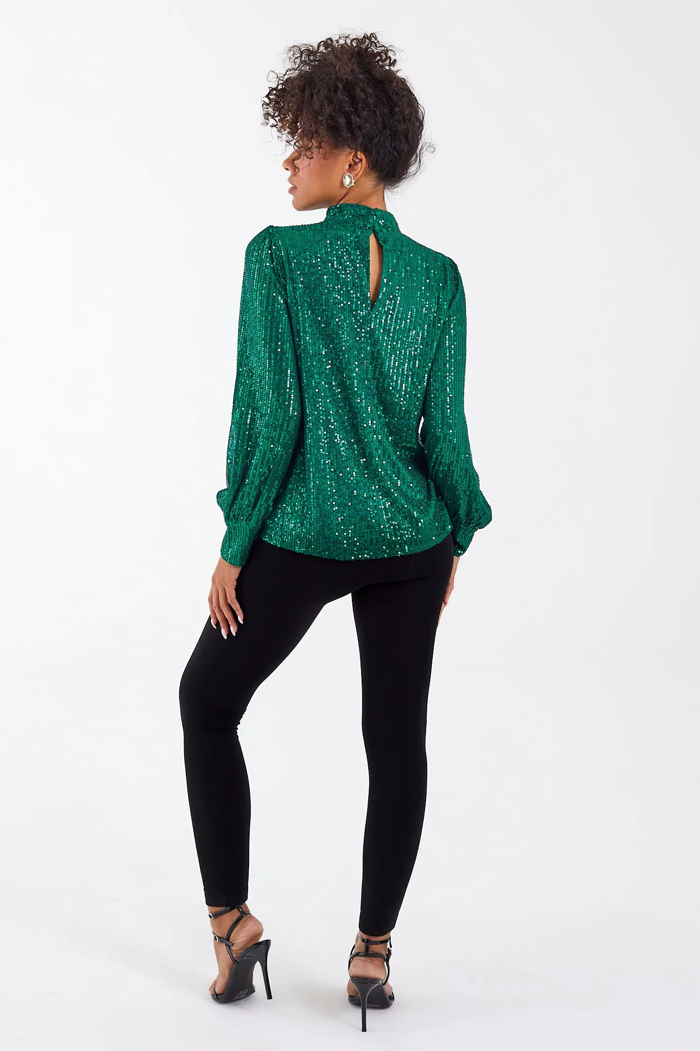 Emerald Green Sequin Top