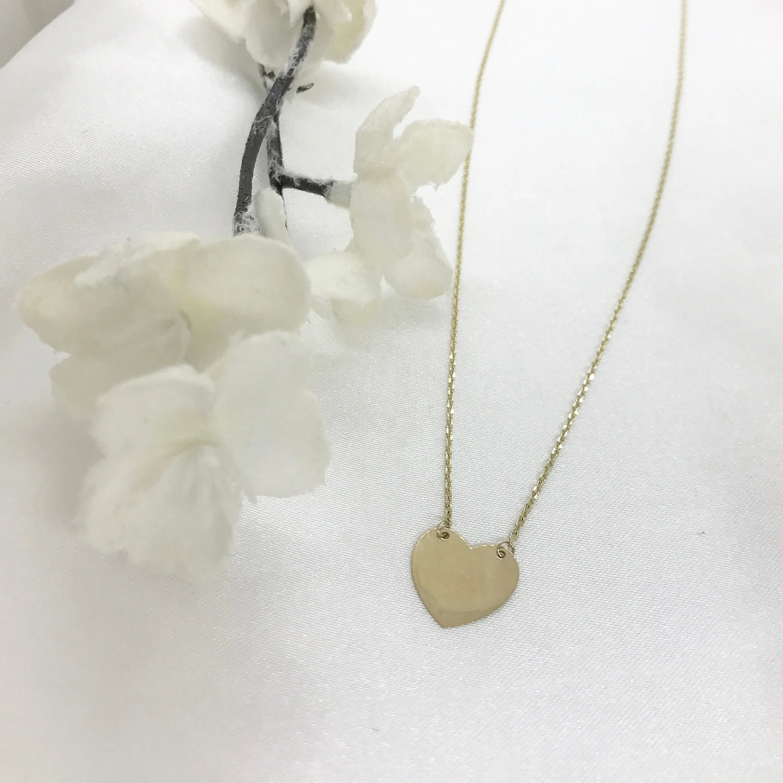 Engravable - 10k Gold Heart Necklace