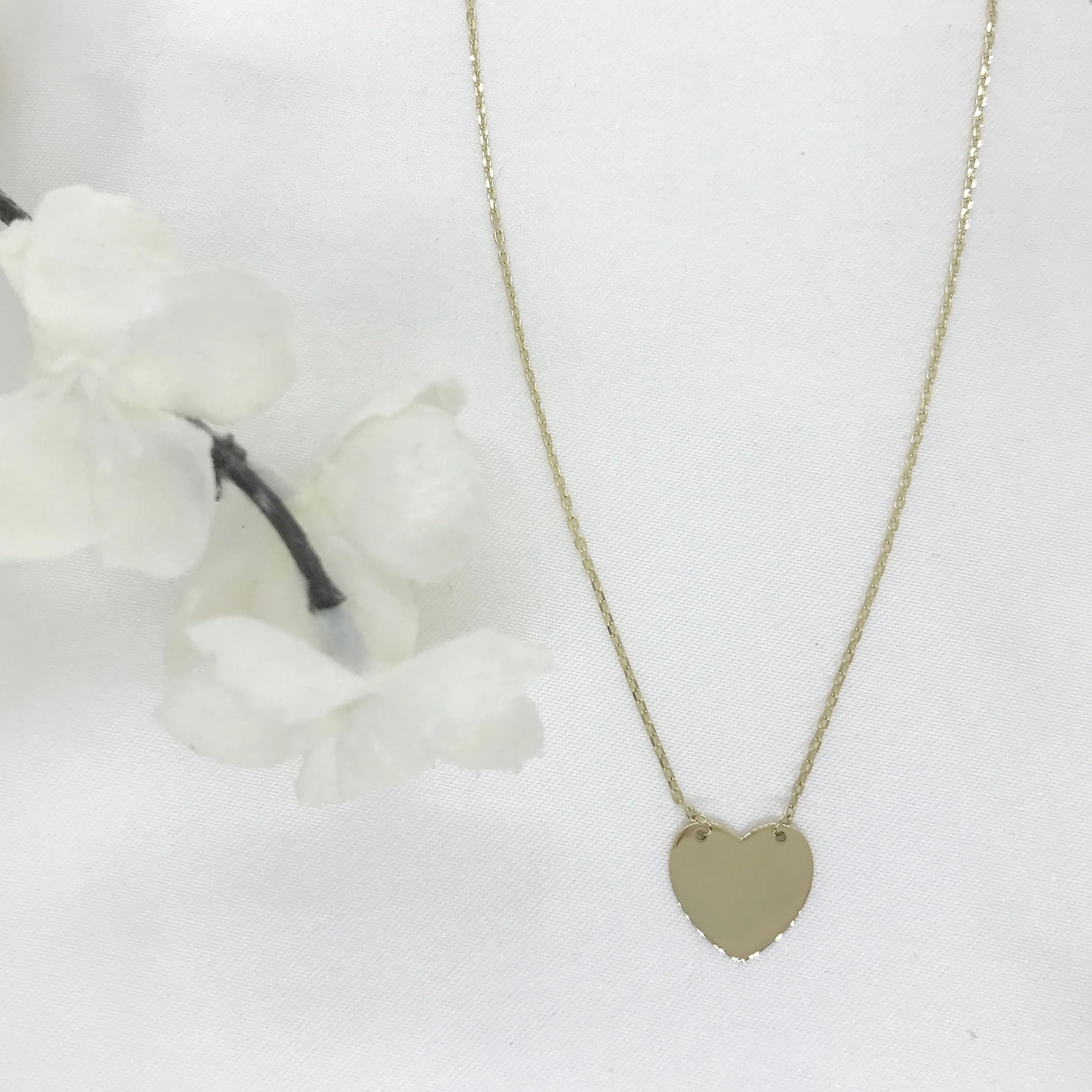 Engravable - 10k Gold Heart Necklace