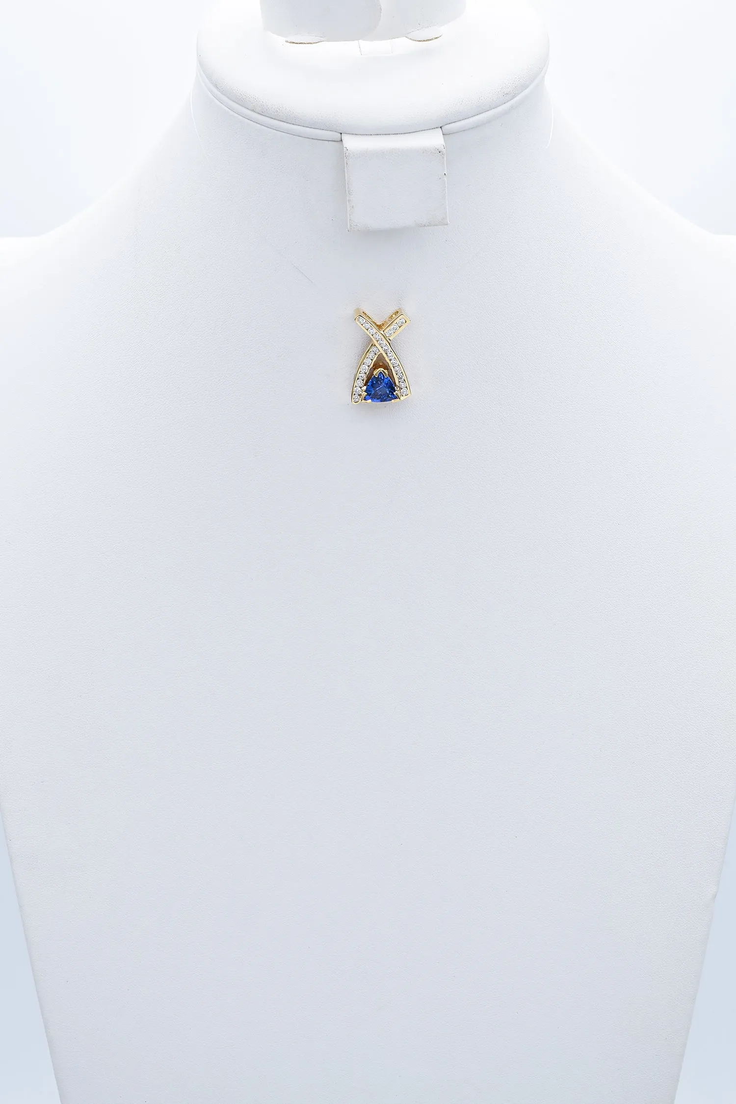 Estate Tanzanite & 0.69 TCW Diamond 14K Yellow Gold Pendant