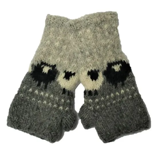 From The Source Hand Knitted Sheep Wristwarmers