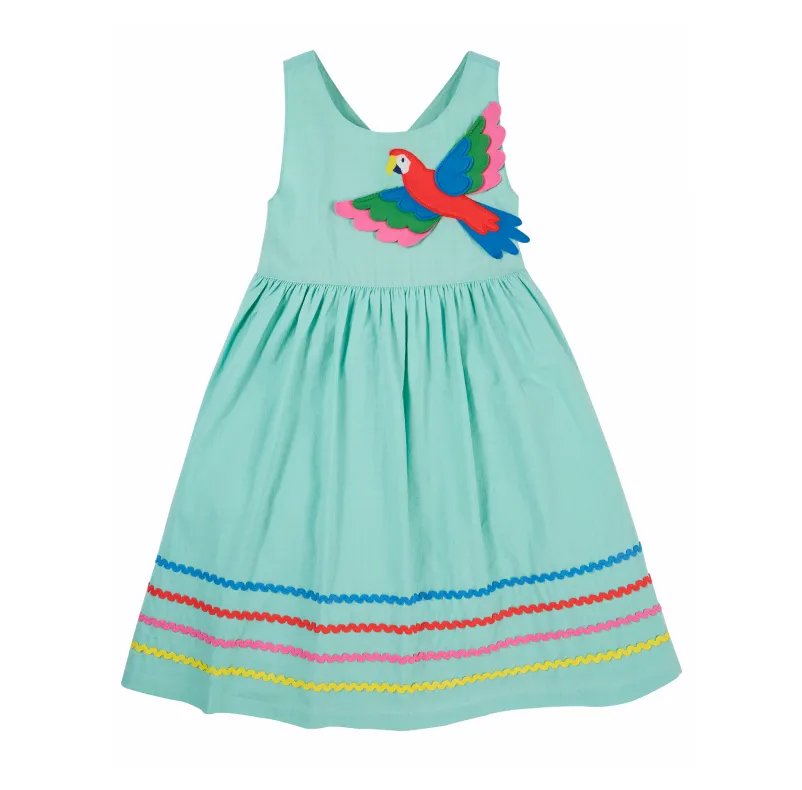 Frugi Phebe Party Dress - Spring Mint / Macaw