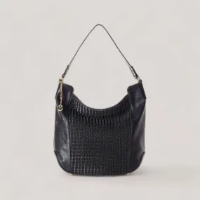 GABRIELLA | Black Chevron Weave Hobo