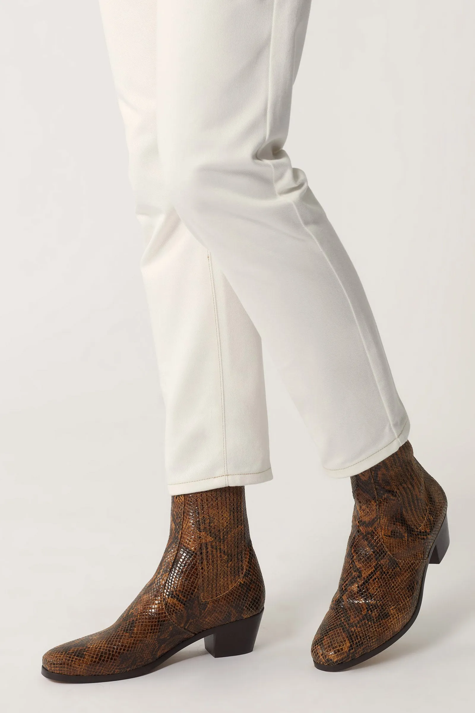 Gazatte Python-Effect Leather Boots