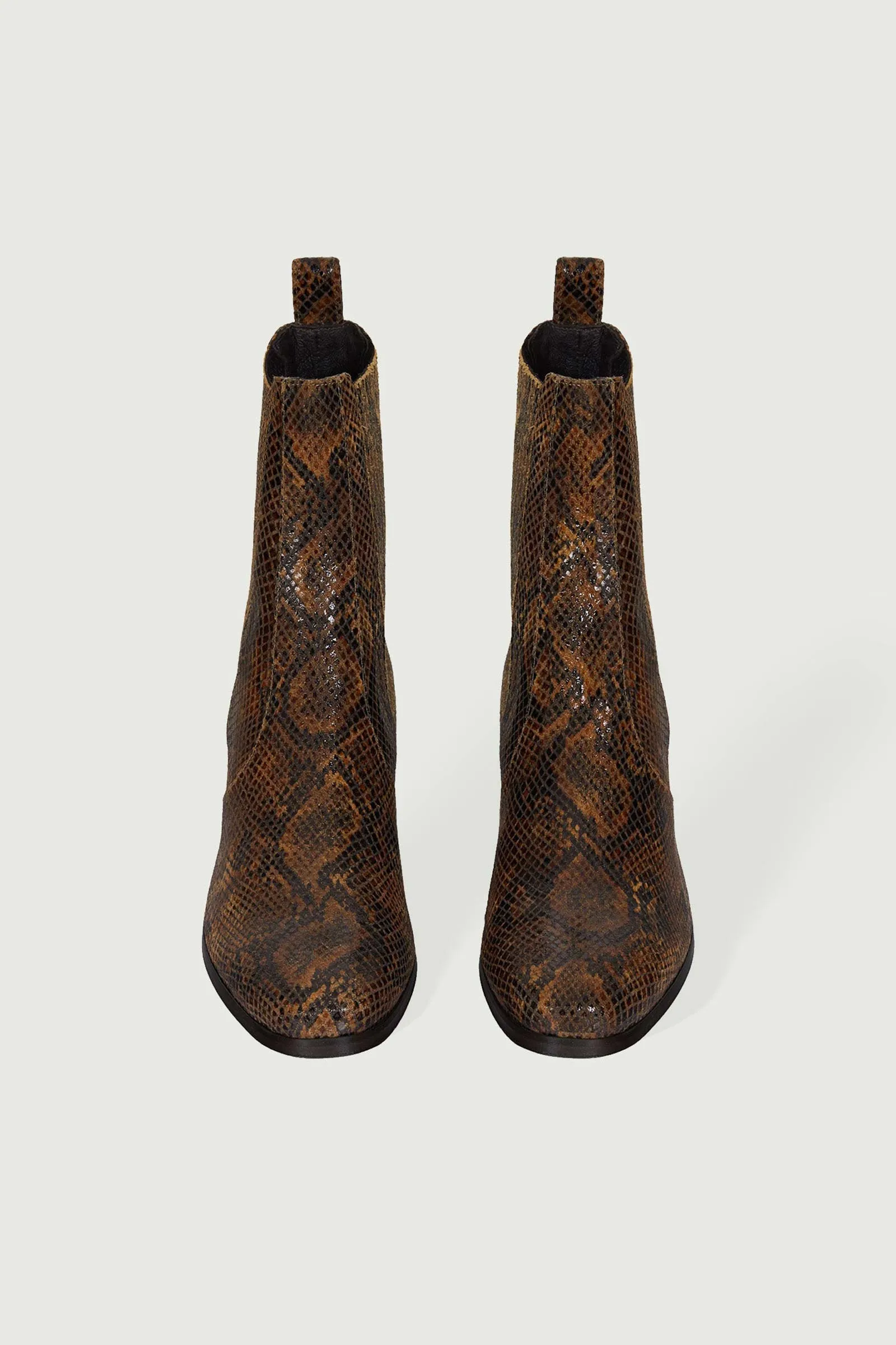 Gazatte Python-Effect Leather Boots