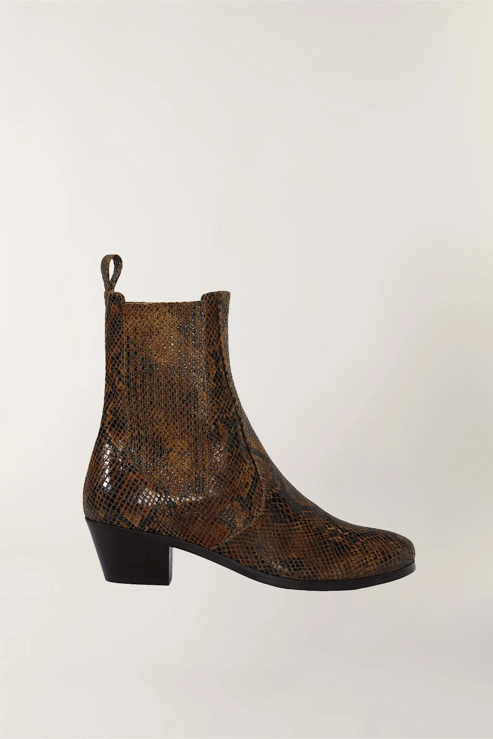 Gazatte Python-Effect Leather Boots