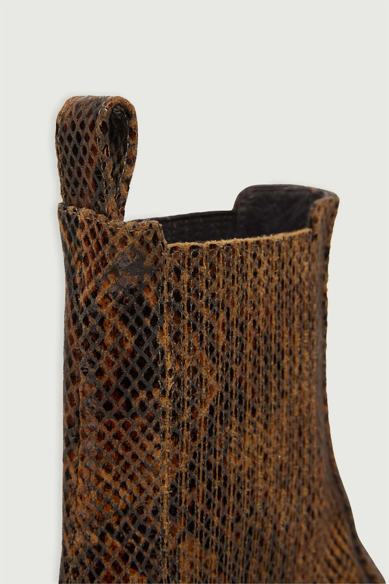 Gazatte Python-Effect Leather Boots