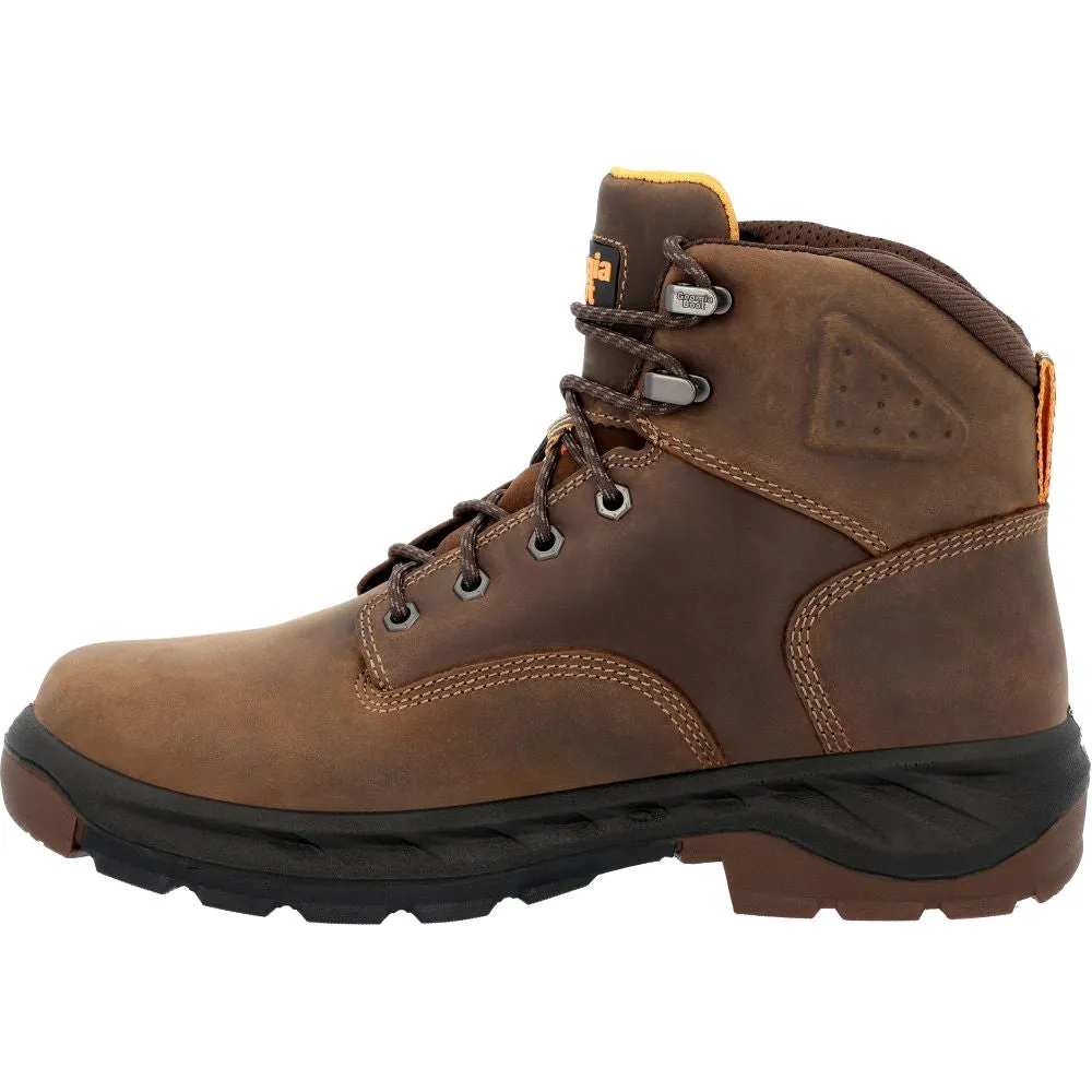 'Georgia Boot' Men's 6" Over Time EH WP Alloy Toe - Brown