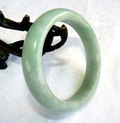 Good Green All Around Old Mine Burmese Jadeite Bangle Bracelet 56.5 mm (BB2958)