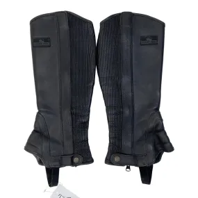 Grand Prix 'Vitello' Half Chaps in Black - Calf 14 / Height 15