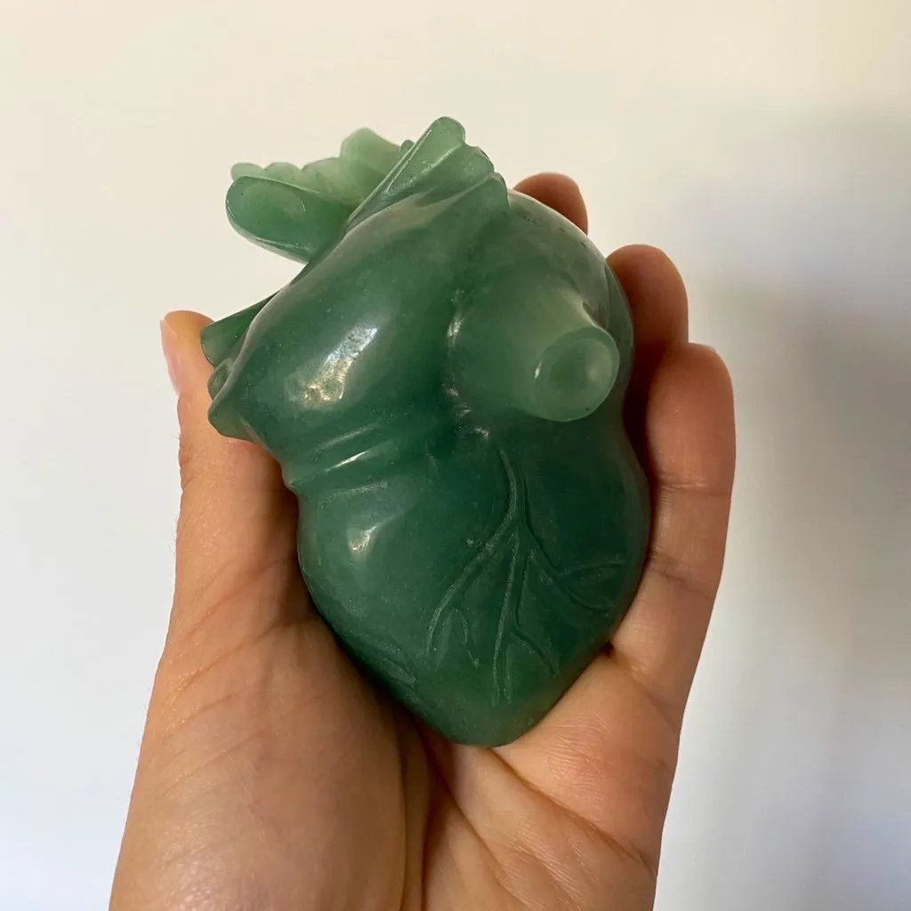 Green Aventurine Anatomical Heart