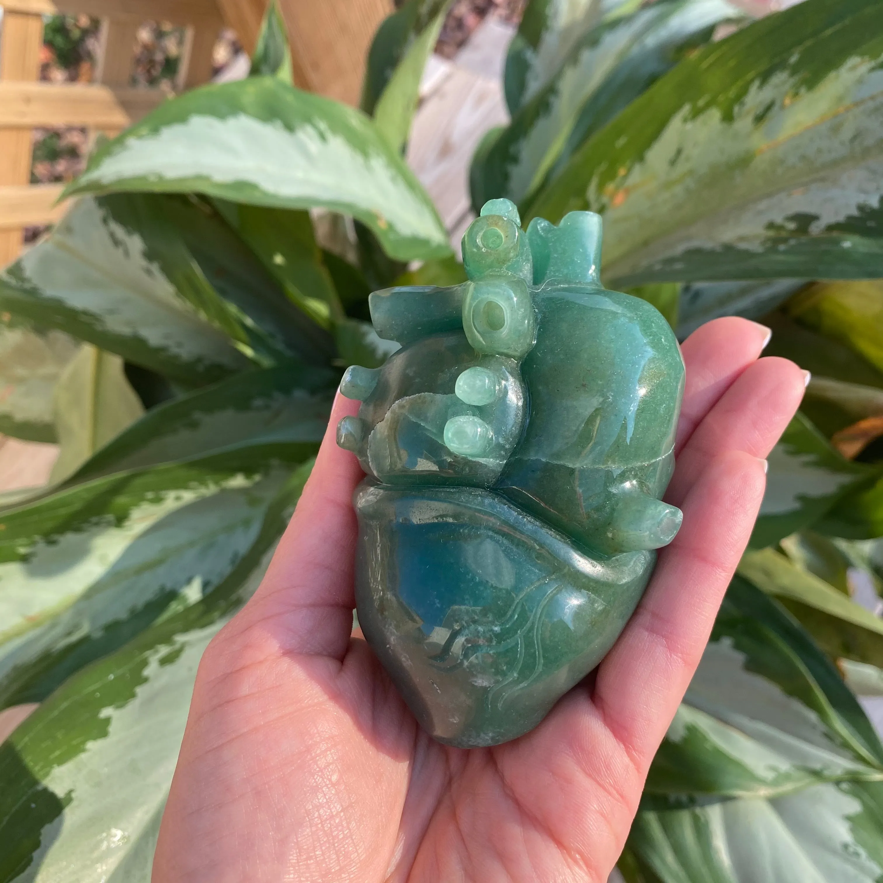 Green Aventurine Anatomical Heart