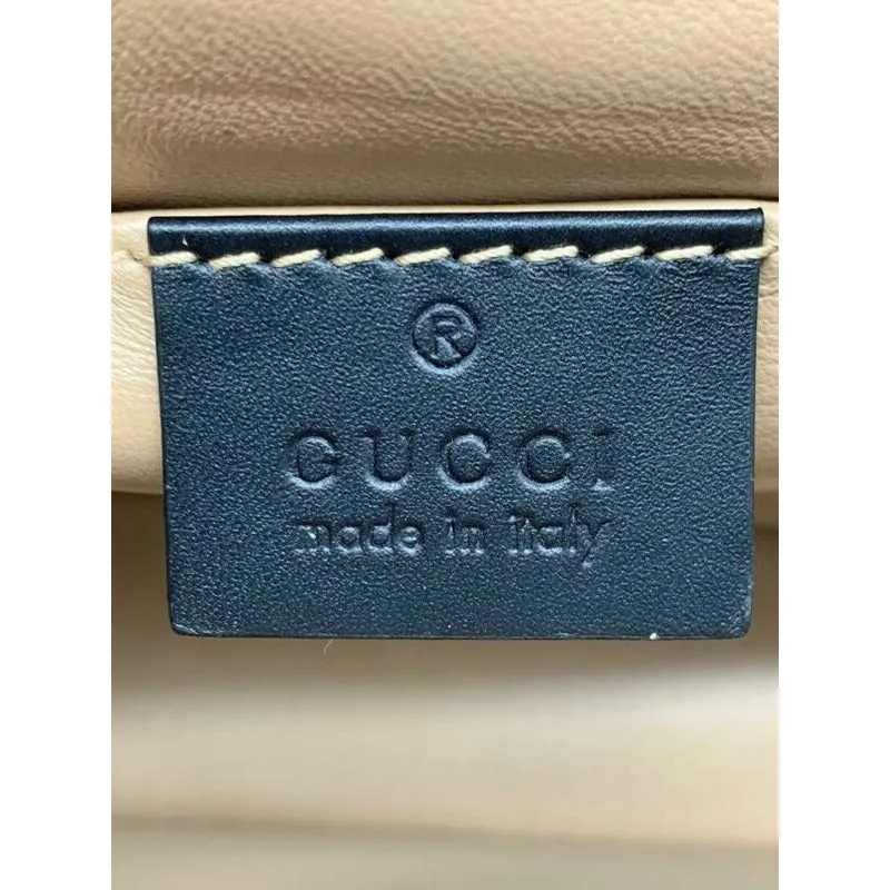 Gucci Chain Wallet Linea Snake Flap Black Leather Cross Body Bag