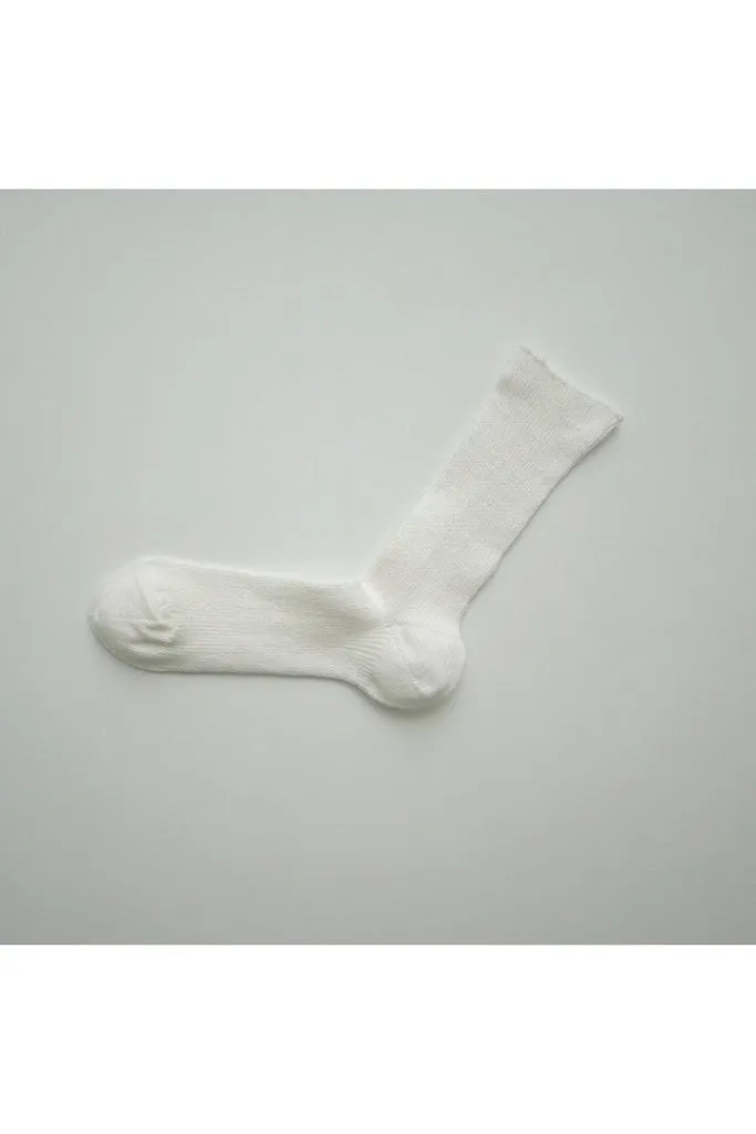 Hakne - Linen Ribbed Socks - Off White