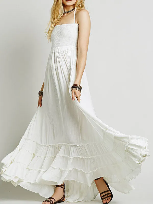 Halter Backless Beach Swing Long Dress