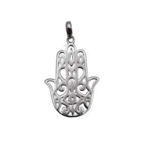 Hamsa hand of fatima with evil eye Pendant Necklace