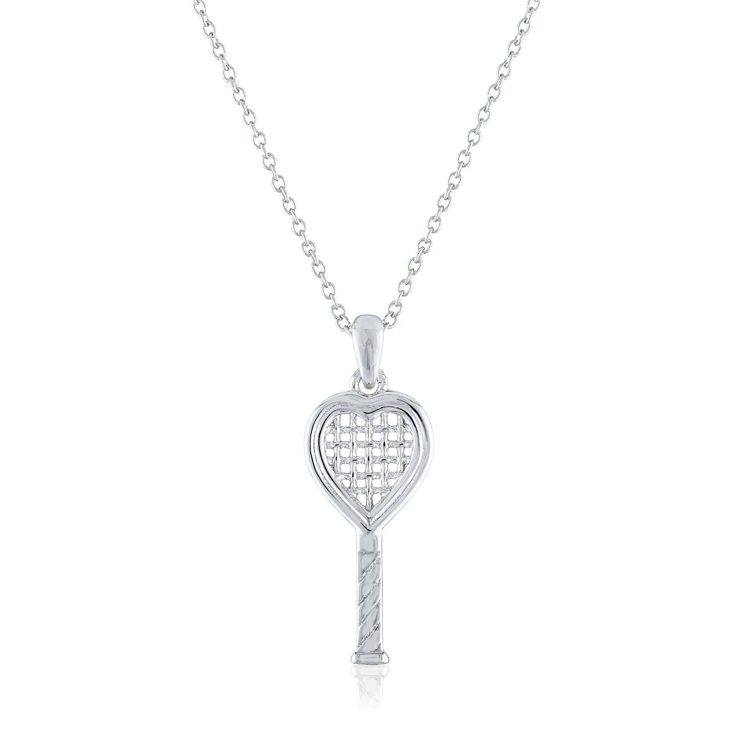 Heart Racquet Pendant Small and charm options