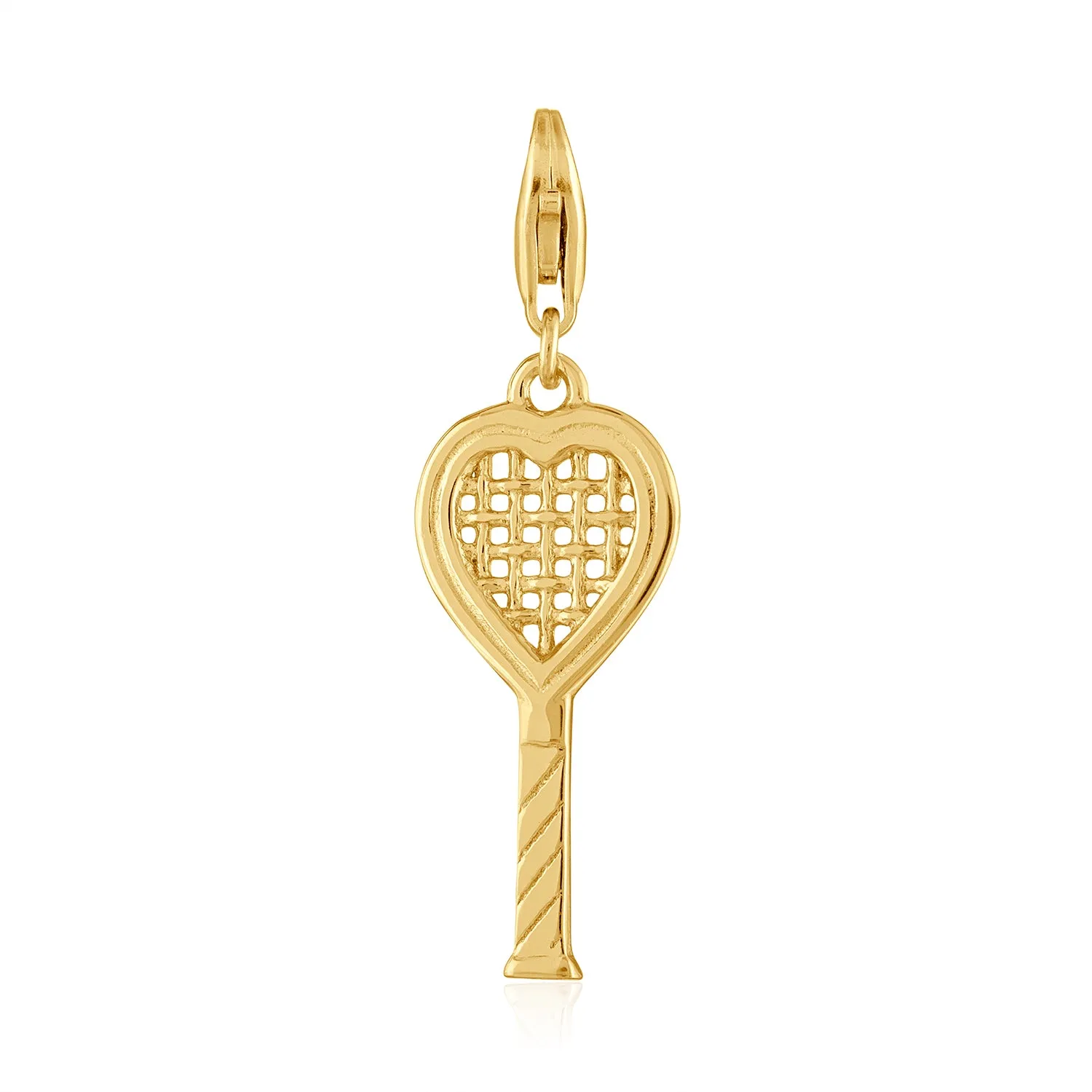 Heart Racquet Pendant Small and charm options