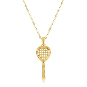 Heart Racquet Pendant Small and charm options