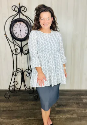 Houndstooth Ruffle Tunic