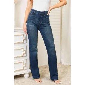 Judy Blue Full Size Elastic Waistband Straight Jeans