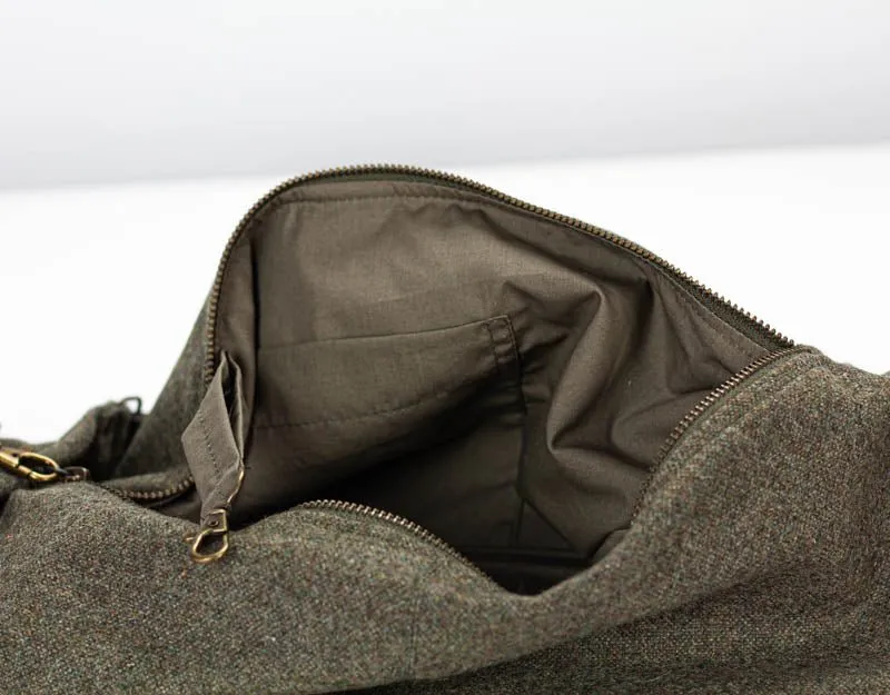 Kallia mini bag - Green wool and green leather