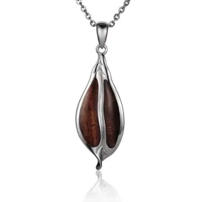 Koa Wood Ti Leaf Pendant