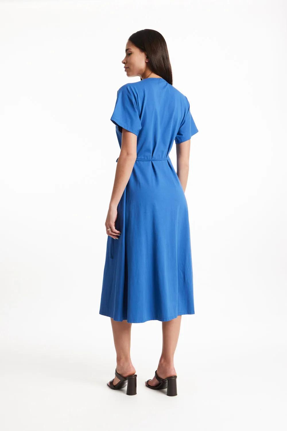 Leora Wrap Dress in Cobalt