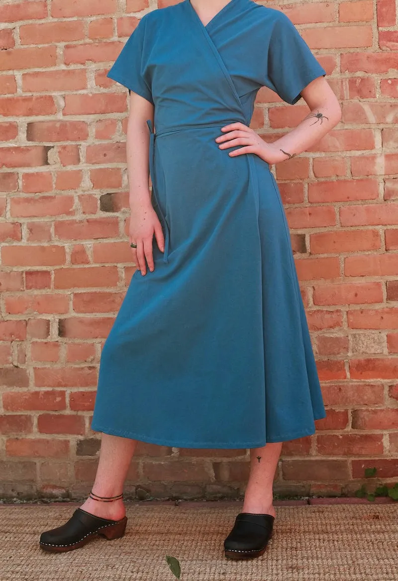 Leora Wrap Dress in Cobalt