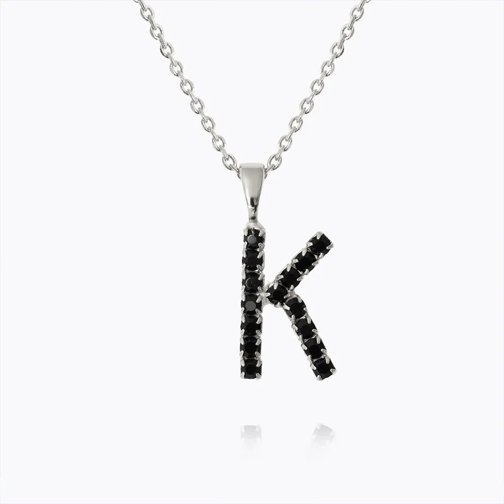 Letter Necklace K / Black