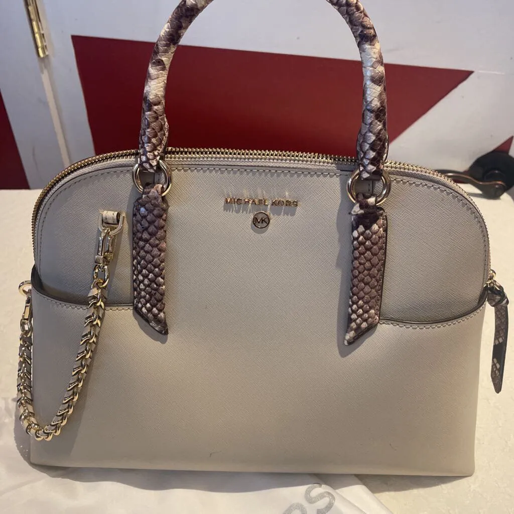 Like New! Michael Kors Hudson Dome Satchel Sand Handbag w/ Dust Bag