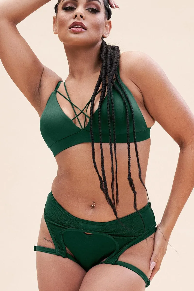 Lunalae Cora Low Waist Bottoms - Recycled Moss Green