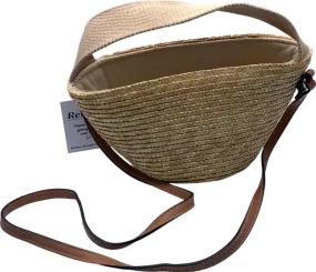 MANGO Beige Straw Bucket Bag One Size