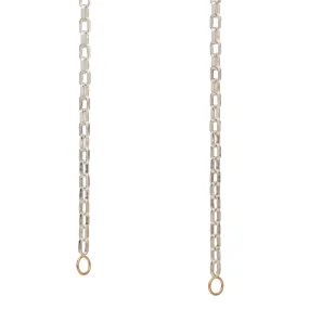 Marla Aaron Polished Silver Biker Chain with Yellow Gold Loops