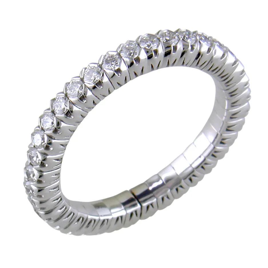 Mattioli X-Band Celebration Stretch Diamond Eternity Band Ring 18K ITALY .79 carats tw