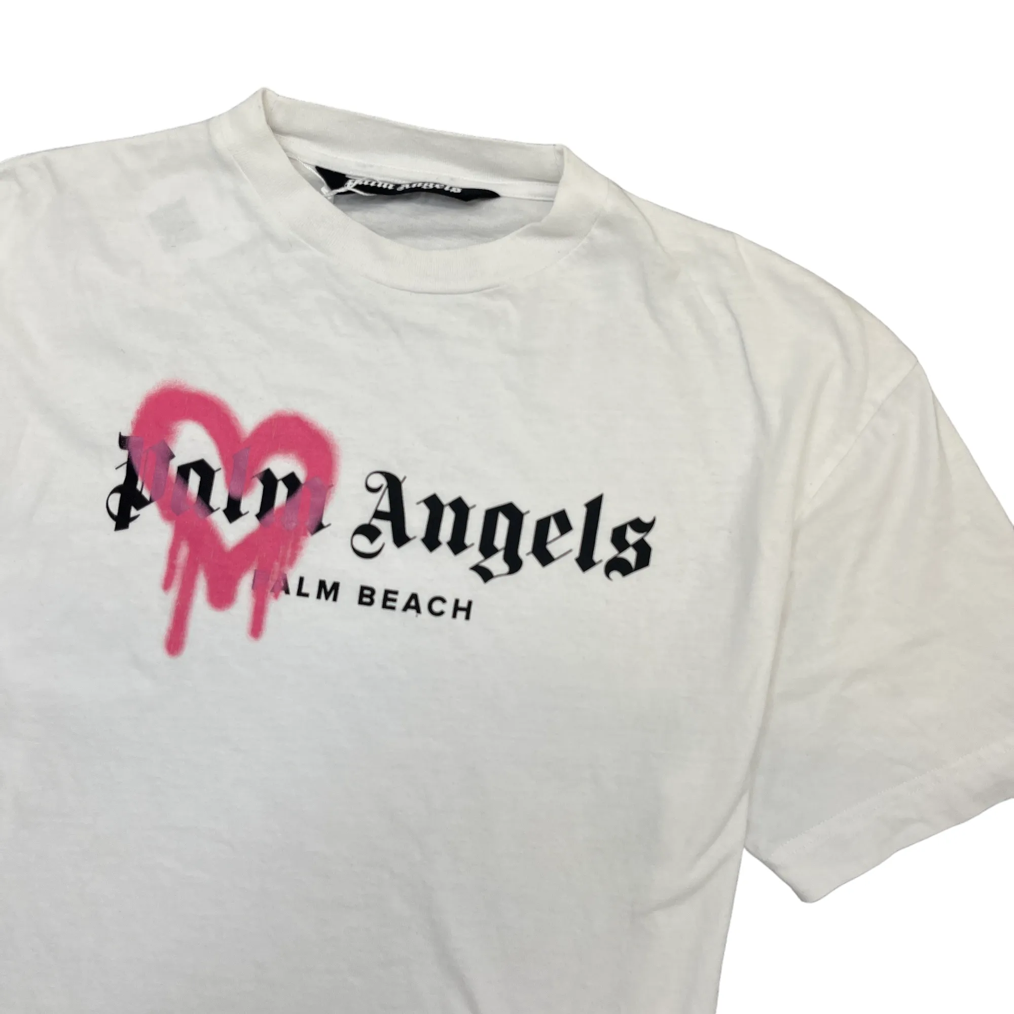 Men's Spray Logo Palm Beach T-Shirt White Size L