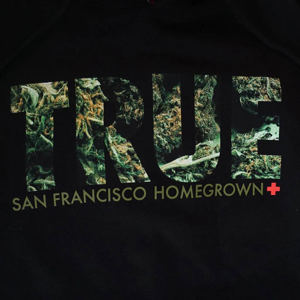 Mens True Weed Hoodie Black