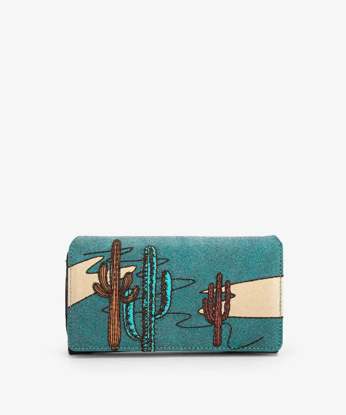 Montana West Cactus Embroidered Wallet