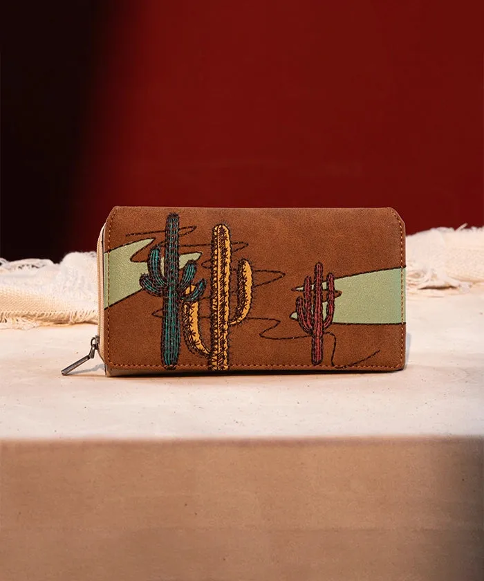 Montana West Cactus Embroidered Wallet