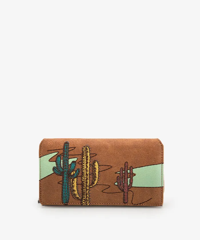 Montana West Cactus Embroidered Wallet