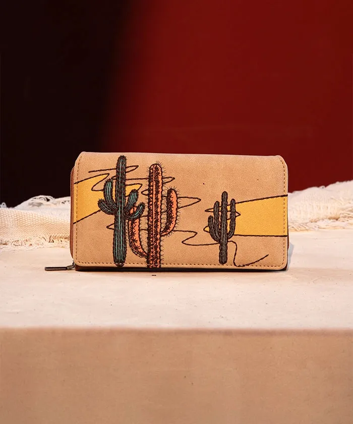 Montana West Cactus Embroidered Wallet