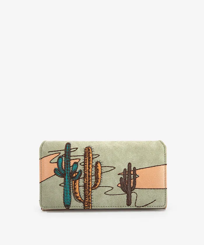 Montana West Cactus Embroidered Wallet